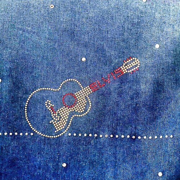 Vintage 1999 Graceland Denim Jacket bedazzled Fan Souvenir S/M - Picture 6 of 7